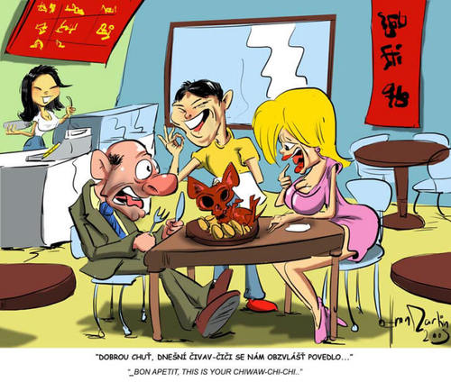 Cartoon: chiwaw-chi-chi (medium) by Martin Hron tagged bon,apetit,chi