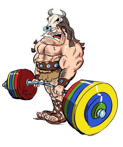 Cartoon: Dead lift (medium) by Martin Hron tagged muscle