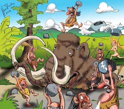 Cartoon: mamuth (medium) by Martin Hron tagged tv,mamuth