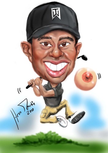 Cartoon: tiger woods (medium) by Martin Hron tagged tiger,woods