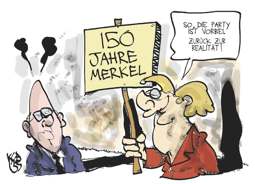 Cartoon: 150 Jahre Merkel (medium) by Kostas Koufogiorgos tagged koufogiorgos,karikatur,partei,jubiläum,150,steinbrück,merkel,spd,spd,merkel,steinbrück,150,jubiläum,partei,karikatur,koufogiorgos