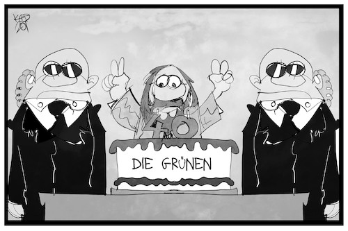 Cartoon: 40 Jahre Grüne (medium) by Kostas Koufogiorgos tagged karikatur,koufogiorgos,illustration,cartoon,gruene,partei,parteigründung,security,sicherheit,politik,geburtstag,feier,torte,jubiläum,karikatur,koufogiorgos,illustration,cartoon,gruene,partei,parteigründung,security,sicherheit,politik,geburtstag,feier,torte,jubiläum