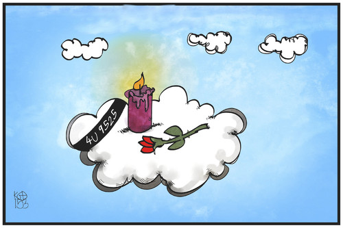 Cartoon: 4U 9525 (medium) by Kostas Koufogiorgos tagged karikatur,koufogiorgos,illustration,cartoon,germanwings,lufthansa,trauer,flugzeug,absturz,unglück,beileid,4u9525,karikatur,koufogiorgos,illustration,cartoon,germanwings,lufthansa,trauer,flugzeug,absturz,unglück,beileid,4u9525