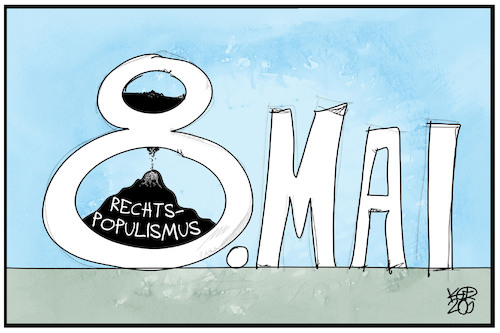 Cartoon: 8. Mai-Tag der Befreiung (medium) by Kostas Koufogiorgos tagged karikatur,koufogiorgos,illustration,cartoon,rechtspopulismus,rechtsextremismus,sanduhr,geschichte,nationalsozialismus,kriegsende,weltkrieg,karikatur,koufogiorgos,illustration,cartoon,rechtspopulismus,rechtsextremismus,sanduhr,geschichte,nationalsozialismus,kriegsende,weltkrieg