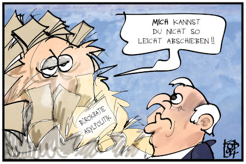 Cartoon: Abschiebegesetz (medium) by Kostas Koufogiorgos tagged karikatur,koufogiorgos,illustration,cartoon,seehofer,abschiebung,bürokratie,asylpolitik,papier,monster,berg,karikatur,koufogiorgos,illustration,cartoon,seehofer,abschiebung,bürokratie,asylpolitik,papier,monster,berg