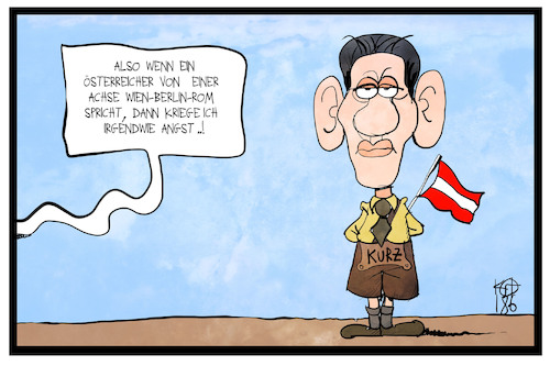 Cartoon: Achse der Willigen (medium) by Kostas Koufogiorgos tagged karikatur,koufogiorgos,illustration,cartoon,achse,willigen,kurz,österreich,historisch,nationalsozialismus,wien,berlin,rom,asylpolitik,karikatur,koufogiorgos,illustration,cartoon,achse,willigen,kurz,österreich,historisch,nationalsozialismus,wien,berlin,rom,asylpolitik