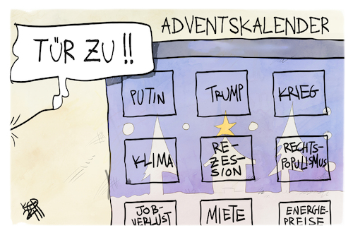 Cartoon: Adventskalender (medium) by Kostas Koufogiorgos tagged karikatur,koufogiorgos,adventskalender,weihnachten,tür,tradition,karikatur,koufogiorgos,adventskalender,weihnachten,tür,tradition