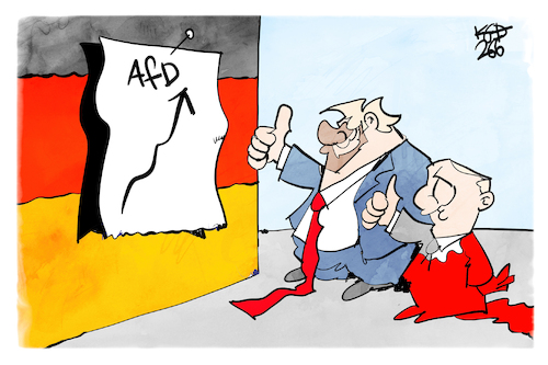 Cartoon: AfD im Aufwind (medium) by Kostas Koufogiorgos tagged karikatur,koufogiorgos,afd,putin,trump,autokratie,partei,karikatur,koufogiorgos,afd,putin,trump,autokratie,partei