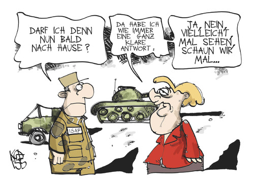 Cartoon: Afghanistan (medium) by Kostas Koufogiorgos tagged merkel,afghanistan,bundeswehr,isaf,soldat,abzug,krieg,konflikt,karikatur,koufogiorgos,merkel,afghanistan,bundeswehr,isaf,soldat,abzug,krieg,konflikt,karikatur,koufogiorgos