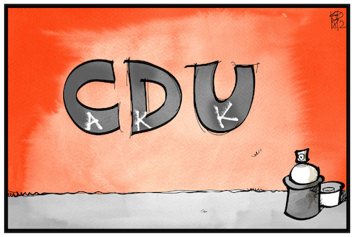 Cartoon: AKK wird Vorsitzende der CDU (medium) by Kostas Koufogiorgos tagged karikatur,koufogiorgos,illustration,cartoon,akk,cdu,vorsitz,karikatur,koufogiorgos,illustration,cartoon,akk,cdu,vorsitz