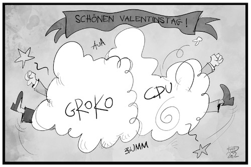 Cartoon: Alles Gute zum Valentinstag (medium) by Kostas Koufogiorgos tagged karikatur,koufogiorgos,illustration,cartoon,valentinstag,streit,groko,cdu,politik,liebe,feiertag,karikatur,koufogiorgos,illustration,cartoon,valentinstag,streit,groko,cdu,politik,liebe,feiertag