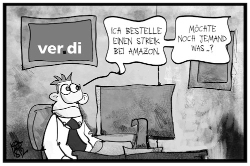 Cartoon: Amazon-Streik (medium) by Kostas Koufogiorgos tagged karikatur,koufogiorgos,illustration,cartoon,amazon,streik,verdi,gewerkschaft,arbeitskampf,versand,handel,computer,online,shopping,wirtschaft,karikatur,koufogiorgos,illustration,cartoon,amazon,streik,verdi,gewerkschaft,arbeitskampf,versand,handel,computer,online,shopping,wirtschaft