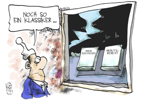 Cartoon: Armutsbericht (medium) by Kostas Koufogiorgos tagged koufogiorgosgkeit,kostas,karikatur,wirtschaft,geld,politik,zensur,münchhausen,michel,armutsbericht,gesellschaft,rösler,koufogiorgos,armutsbericht,armut,regierung,obdachlosigkeit,geld,gesellschaft,rösler,karikatur,kostas,koufogiorgos