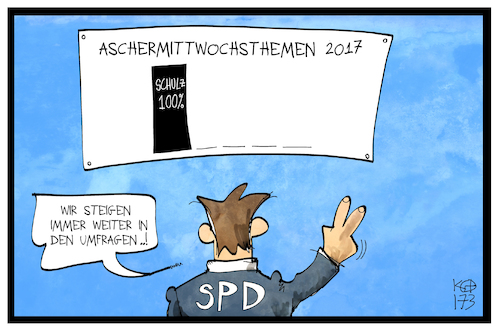 Cartoon: Aschermittwoch (medium) by Kostas Koufogiorgos tagged karikatur,koufogiorgos,illustration,cartoon,schulz,aschermittwoch,umfrage,prozent,thema,monothematisch,spd,kanzlerkandidat,karikatur,koufogiorgos,illustration,cartoon,schulz,aschermittwoch,umfrage,prozent,thema,monothematisch,spd,kanzlerkandidat