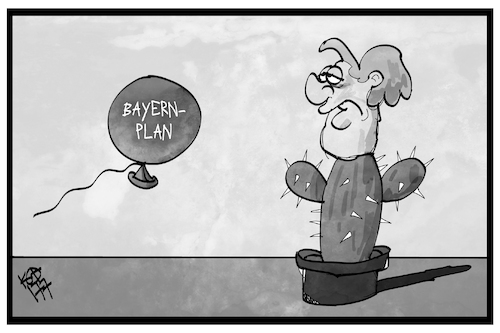 Cartoon: Bayernplan (medium) by Kostas Koufogiorgos tagged karikatur,koufogiorgos,illustration,cartoon,bayernplan,merkel,kaktus,ballon,abprallen,abwehren,csu,cdu,schwesternpartei,union,wahlkampf,karikatur,koufogiorgos,illustration,cartoon,bayernplan,merkel,kaktus,ballon,abprallen,abwehren,csu,cdu,schwesternpartei,union,wahlkampf