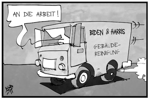 Cartoon: Biden und Harris (medium) by Kostas Koufogiorgos tagged karikatur,koufogiorgos,illustration,cartoon,biden,harris,reinigung,entrümplung,arbeit,usa,trump,inauguration,demokratie,präsident,karikatur,koufogiorgos,illustration,cartoon,biden,harris,reinigung,entrümplung,arbeit,usa,trump,inauguration,demokratie,präsident