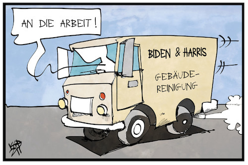 Cartoon: Biden und Harris (medium) by Kostas Koufogiorgos tagged karikatur,koufogiorgos,illustration,cartoon,biden,harris,reinigung,entrümplung,arbeit,usa,trump,inauguration,demokratie,präsident,karikatur,koufogiorgos,illustration,cartoon,biden,harris,reinigung,entrümplung,arbeit,usa,trump,inauguration,demokratie,präsident