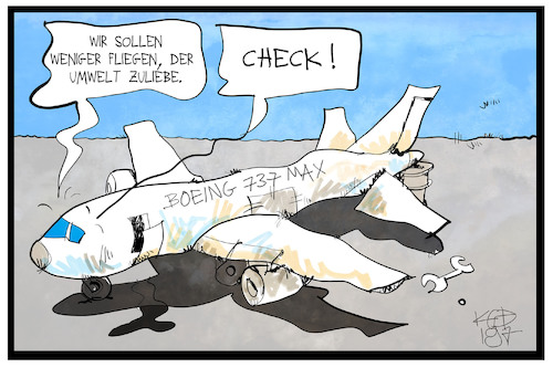 Cartoon: Boeing (medium) by Kostas Koufogiorgos tagged karikatur,koufogiorgos,illustration,cartoon,flugzeug,boeing,vverlust,fliegen,wirtschaft,checkliste,karikatur,koufogiorgos,illustration,cartoon,flugzeug,boeing,vverlust,fliegen,wirtschaft,checkliste