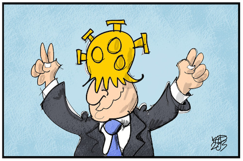 Cartoon: Boris Johnson ist positiv (medium) by Kostas Koufogiorgos tagged karikatur,koufogiorgos,illustration,cartoon,boris,johnson,covid,corona,virus,positiv,uk,premier,minister,grossbritannien,pandemie,karikatur,koufogiorgos,illustration,cartoon,boris,johnson,covid,corona,virus,positiv,uk,premier,minister,grossbritannien,pandemie