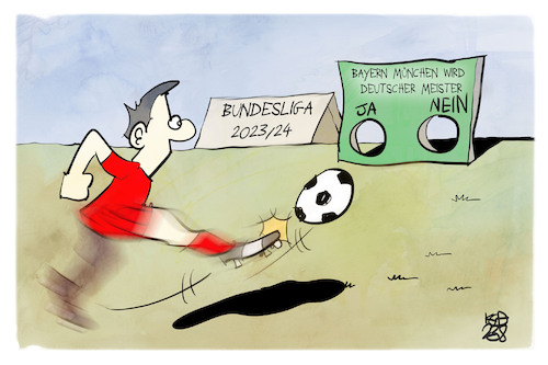 Cartoon: Bundesliga (medium) by Kostas Koufogiorgos tagged karikatur,koufogiorgos,bundesliga,bayern,münchen,torwand,fußball,karikatur,koufogiorgos,bundesliga,bayern,münchen,torwand,fußball