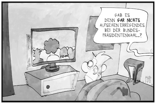 Cartoon: Bundespräsidentenwahl (medium) by Kostas Koufogiorgos tagged karikatur,koufogiorgos,illustration,cartoon,bundespräsidentenwahl,olovia,jones,eyecatcher,fernsehen,zuschauer,übertragung,langeweile,karikatur,koufogiorgos,illustration,cartoon,bundespräsidentenwahl,olovia,jones,eyecatcher,fernsehen,zuschauer,übertragung,langeweile