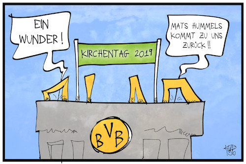 Cartoon: BVB-Kirchentag (medium) by Kostas Koufogiorgos tagged karikatur,koufogiorgos,illustration,cartoon,bvb,kirchentag,hummels,fussball,wunder,religion,sport,karikatur,koufogiorgos,illustration,cartoon,bvb,kirchentag,hummels,fussball,wunder,religion,sport