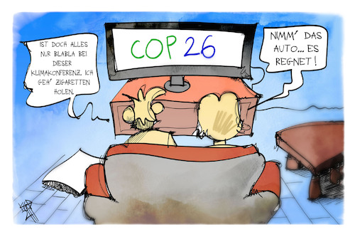 Cartoon: COP26 (medium) by Kostas Koufogiorgos tagged karikatur,koufogiorgos,illustration,cartoon,cop26,mann,frau,umwelt,klima,auto,karikatur,koufogiorgos,illustration,cartoon,cop26,mann,frau,umwelt,klima,auto