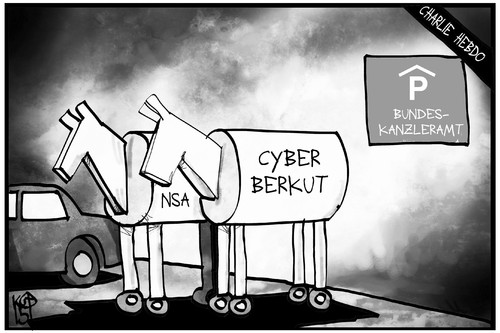 Cartoon: Cyber-Angriff (medium) by Kostas Koufogiorgos tagged nsa,trojaner,pferd,bundeskanzleramt,parkhaus,berkut,attacke,angriff,cyber,cartoon,illustration,koufogiorgos,karikatur,karikatur,koufogiorgos,illustration,cartoon,cyber,angriff,attacke,berkut,parkhaus,bundeskanzleramt,pferd,trojaner,nsa