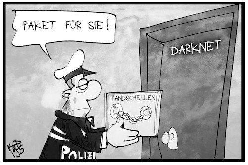 Cartoon: Darknet (medium) by Kostas Koufogiorgos tagged karikatur,koufogiorgos,illustration,cartoon,darknet,polizei,internet,kriminalität,verhaftung,polizist,karikatur,koufogiorgos,illustration,cartoon,darknet,polizei,internet,kriminalität,verhaftung,polizist