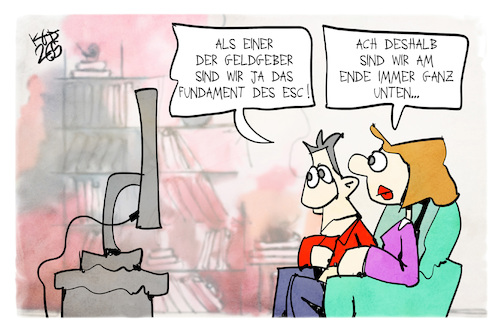 Cartoon: Das Fundament des ESC (medium) by Kostas Koufogiorgos tagged karikatur,koufogiorgos,esc,fundament,musik,europa,unten,karikatur,koufogiorgos,esc,fundament,musik,europa,unten