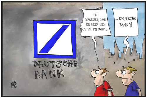 Cartoon: Deutsche Bank (medium) by Kostas Koufogiorgos tagged karikatur,koufogiorgos,illustration,cartoon,schweizer,inder,brite,deutsche,bank,international,chef,aufsichtsrat,vorsitzender,wirtschaft,geldhaus,karikatur,koufogiorgos,illustration,cartoon,schweizer,inder,brite,deutsche,bank,international,chef,aufsichtsrat,vorsitzender,wirtschaft,geldhaus