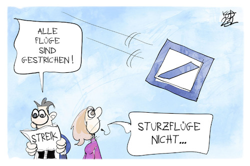 Cartoon: Deutsche Bank (medium) by Kostas Koufogiorgos tagged karikatur,koufogiorgos,bank,streik,sturzflug,flug,karikatur,koufogiorgos,bank,streik,sturzflug,flug