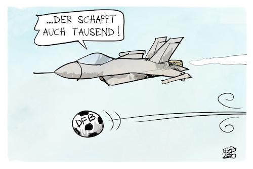 Cartoon: DFB (medium) by Kostas Koufogiorgos tagged karikatur,koufogiorgos,dfb,1000,fußball,air,defender,karikatur,koufogiorgos,dfb,1000,fußball,air,defender