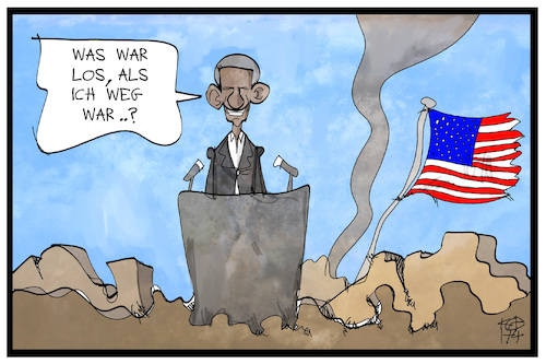 Cartoon: Die USA ohne Obama (medium) by Kostas Koufogiorgos tagged karikatur,koufogiorgos,illustration,cartoon,usa,obama,präsident,ruine,karikatur,koufogiorgos,illustration,cartoon,usa,obama,präsident,ruine