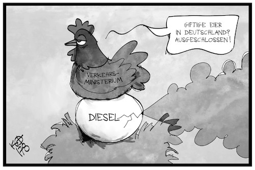 Cartoon: Diesel-Eier (medium) by Kostas Koufogiorgos tagged karikatur,koufogiorgos,illustration,cartoon,diesel,eier,abgasskandal,dieselgate,fipronil,lebensmittel,gift,umwelt,gesundheit,huhn,karikatur,koufogiorgos,illustration,cartoon,diesel,eier,abgasskandal,dieselgate,fipronil,lebensmittel,gift,umwelt,gesundheit,huhn