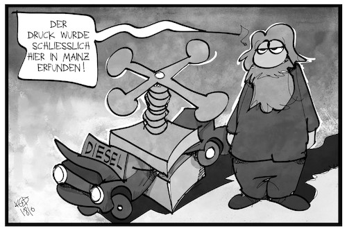 Cartoon: Diesel-Fahrverbot in Mainz (medium) by Kostas Koufogiorgos tagged karikatur,koufogiorgos,illustration,cartoon,diesel,fahrverbot,mainz,gutenberg,presse,druck,druckpresse,umwelt,stickoxid,nox,gericht,urteil,justiz,erfindung,karikatur,koufogiorgos,illustration,cartoon,diesel,fahrverbot,mainz,gutenberg,presse,druck,druckpresse,umwelt,stickoxid,nox,gericht,urteil,justiz,erfindung