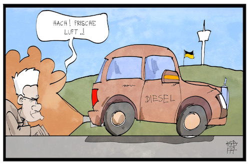 Cartoon: Diesel-Fahrverbote (medium) by Kostas Koufogiorgos tagged karikatur,koufogiorgos,illustration,cartoon,diesel,fahrverbot,luft,kretschmann,stickoxid,abgas,dieselgate,stuttgart,baden,wuerttemberg,karikatur,koufogiorgos,illustration,cartoon,diesel,fahrverbot,luft,kretschmann,stickoxid,abgas,dieselgate,stuttgart,baden,wuerttemberg