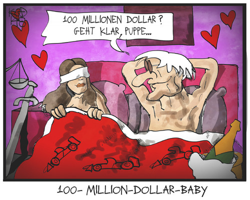 Cartoon: Ecclestone-Deal (medium) by Kostas Koufogiorgos tagged karikatur,koufogiorgos,illustration,cartoon,justitia,ecclestone,deal,prostitution,bestechung,korruption,million,dollar,baby,gericht,prozess,formel,motorsport,karikatur,koufogiorgos,illustration,cartoon,justitia,ecclestone,deal,prostitution,bestechung,korruption,million,dollar,baby,gericht,prozess,formel,motorsport