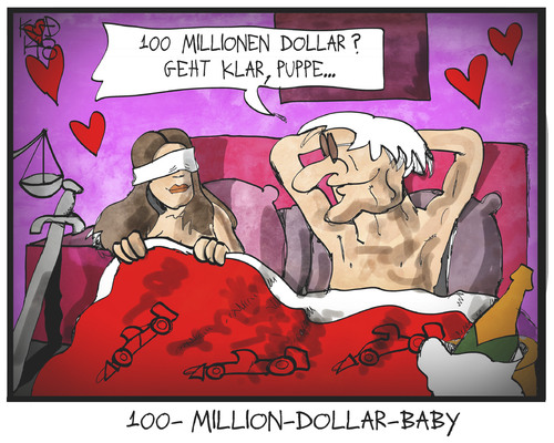 Cartoon: Ecclestone-Deal (medium) by Kostas Koufogiorgos tagged prozess,gericht,baby,dollar,million,korruption,bestechung,prostitution,deal,ecclestone,justitia,cartoon,illustration,koufogiorgos,karikatur,motorsport,formel,karikatur,koufogiorgos,illustration,cartoon,justitia,ecclestone,deal,prostitution,bestechung,korruption,million,dollar,baby,gericht,prozess,formel,motorsport