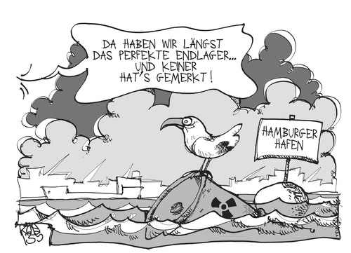 Cartoon: Endlagersuche (medium) by Kostas Koufogiorgos tagged hamburg,hafen,endlager,atom,nuklear,müll,energie,umwelt,karikatur,koufogiorgos,hamburg,hafen,endlager,atom,nuklear,müll,energie,umwelt,karikatur,koufogiorgos