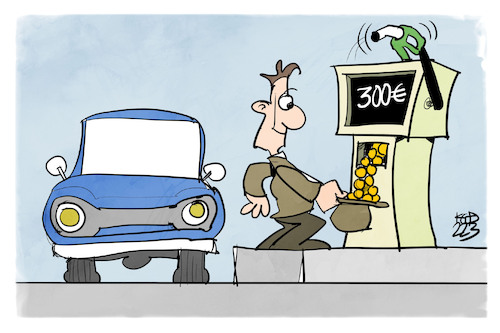 Cartoon: Energie-Entlastungspaket (medium) by Kostas Koufogiorgos tagged karikatur,koufogiorgos,energie,entlastungspaket,tankstelle,autofahrer,geld,jackpot,karikatur,koufogiorgos,energie,entlastungspaket,tankstelle,autofahrer,geld,jackpot