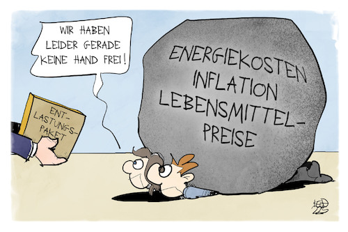 Cartoon: Entlastungspaket (medium) by Kostas Koufogiorgos tagged karikatur,koufogiorgos,entlastungspaket,belastung,inflation,energie,kosten,karikatur,koufogiorgos,entlastungspaket,belastung,inflation,energie,kosten