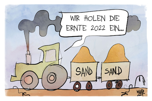 Cartoon: Ernte 2022 (medium) by Kostas Koufogiorgos tagged karikatur,koufogiorgos,ernte,agrar,landwirtschaft,bauer,traktor,sand,dürre,klima,karikatur,koufogiorgos,ernte,agrar,landwirtschaft,bauer,traktor,sand,dürre,klima