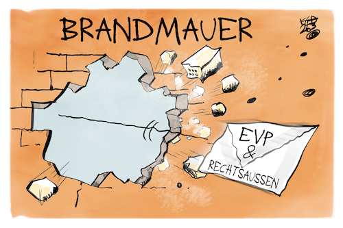 Cartoon: EU-Brandmauer (medium) by Kostas Koufogiorgos tagged karikatur,koufogiorgos,brandmauer,eu,evp,afd,rechtsextremismus,nachricht,karikatur,koufogiorgos,brandmauer,eu,evp,afd,rechtsextremismus,nachricht