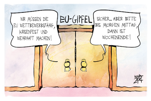 Cartoon: EU-Gipfel (medium) by Kostas Koufogiorgos tagged karikatur,koufogiorgos,tür,eu,gipfel,wochenende,karikatur,koufogiorgos,tür,eu,gipfel,wochenende