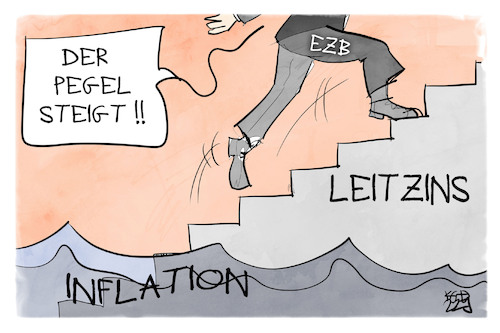 Cartoon: EZB hebt den Leitzins an (medium) by Kostas Koufogiorgos tagged karikatur,koufogiorgos,ezb,uboot,periskop,meer,zinsen,leitzins,karikatur,koufogiorgos,ezb,uboot,periskop,meer,zinsen,leitzins