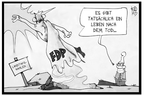 Cartoon: FDP (medium) by Kostas Koufogiorgos tagged karikatur,koufogiorgos,illustration,cartoon,fdp,partei,liberale,landtagswahl,auferstehung,michel,leben,tod,wiederbelebung,karikatur,koufogiorgos,illustration,cartoon,fdp,partei,liberale,landtagswahl,auferstehung,michel,leben,tod,wiederbelebung