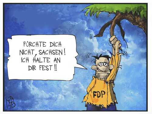 Cartoon: FDP in Sachsen (medium) by Kostas Koufogiorgos tagged karikatur,landtagswahl,partei,abgrund,wahl,wahlkampf,liberale,fdp,sachsen,cartoon,illustration,koufogiorgos,karikatur,koufogiorgos,illustration,cartoon,sachsen,fdp,liberale,wahlkampf,wahl,abgrund,partei,landtagswahl