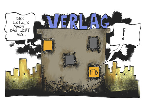 Cartoon: Financial Times Deutschland (medium) by Kostas Koufogiorgos tagged financial,times,deutschland,ftd,verlag,schliessung,zeitung,licht,presse,medien,karikatur,kostas,koufogiorgos,financial,times,deutschland,ftd,verlag,schliessung,zeitung,licht,presse,medien,karikatur,kostas,koufogiorgos