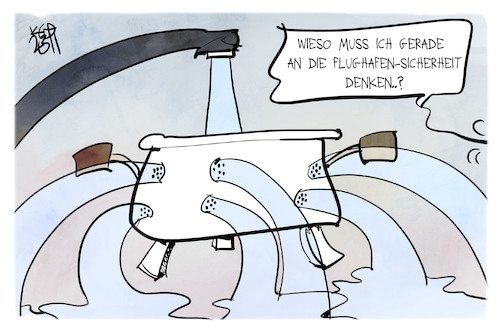 Cartoon: Flughafen-Sicherheit (medium) by Kostas Koufogiorgos tagged karikatur,koufogiorgos,flughafen,sicherheit,löcher,durchlässig,karikatur,koufogiorgos,flughafen,sicherheit,löcher,durchlässig